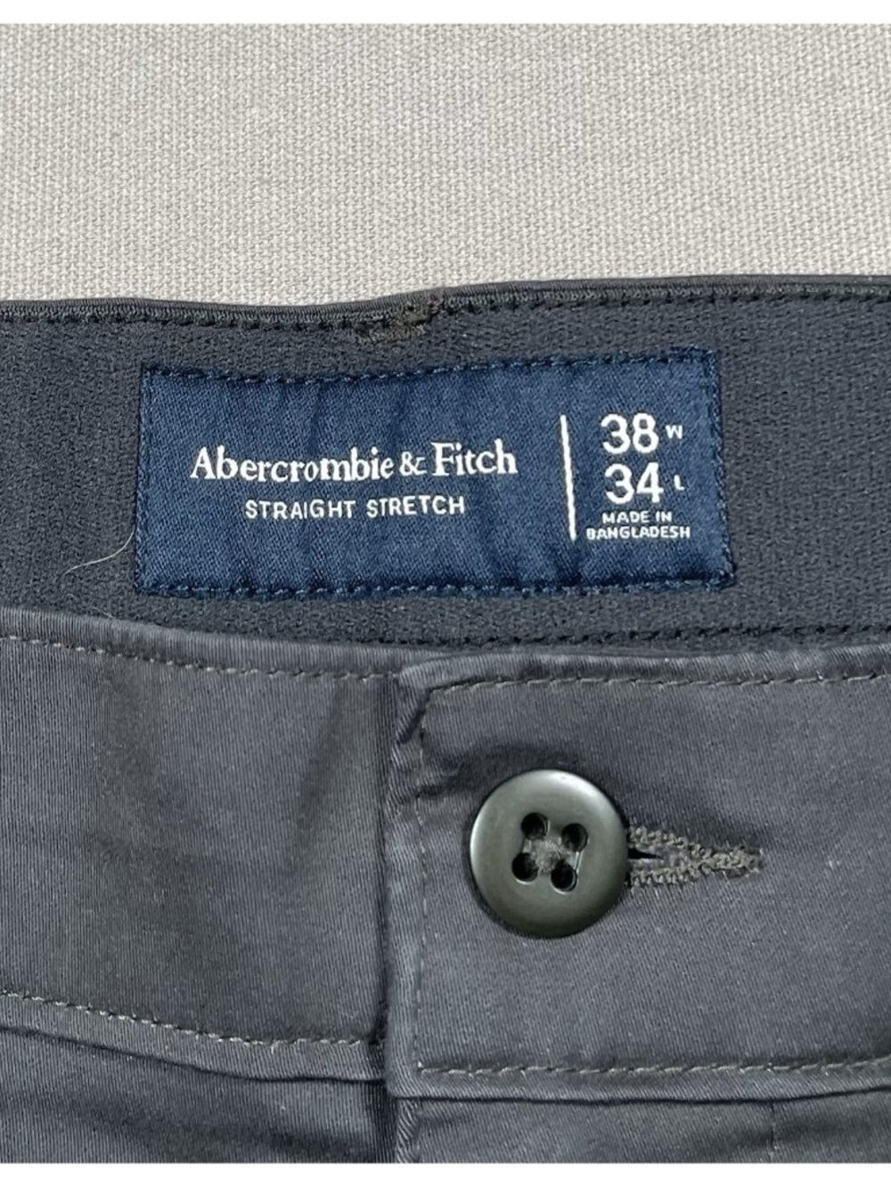 NWT Abercrombie & Fitch Modern Chino Straight Dark Gray Pants - Men Size 38 X 34 - Picture 2 of 13